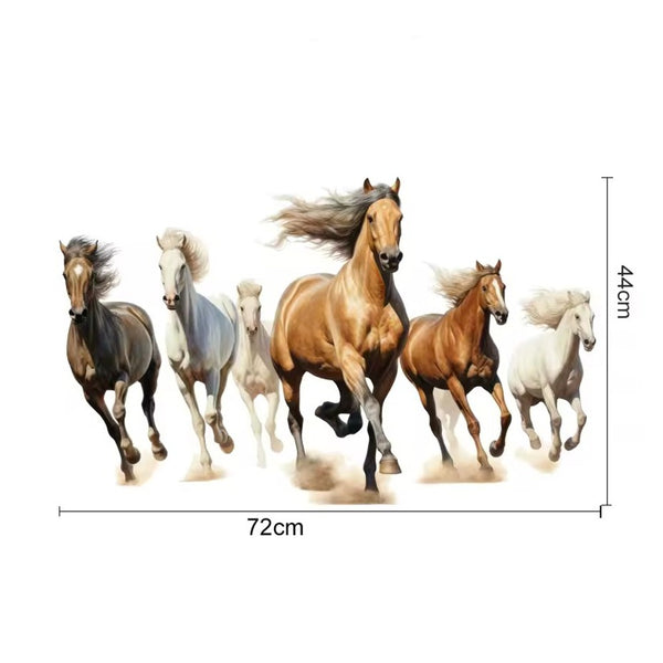 Sticker mural Déco La horde de chevaux couleur 72 x 44 cm