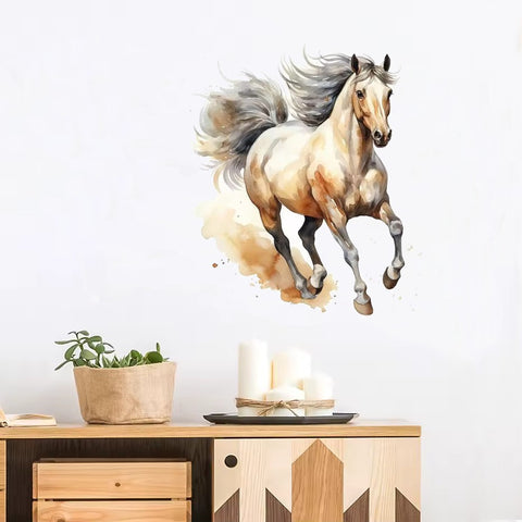 Sticker mural en couleur - Cheval marron 35 x 40 cm