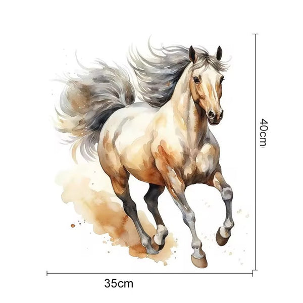 Sticker mural en couleur - Cheval marron 35 x 40 cm