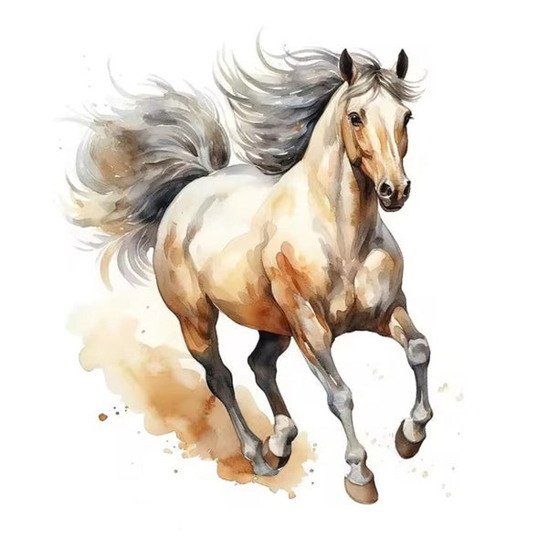 Sticker mural en couleur - Cheval marron 35 x 40 cm