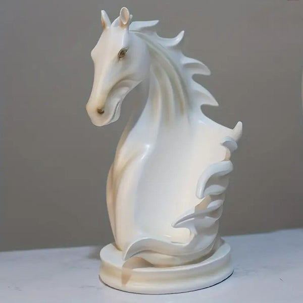 Support de bouteille de vin Cheval en résine effet métallique