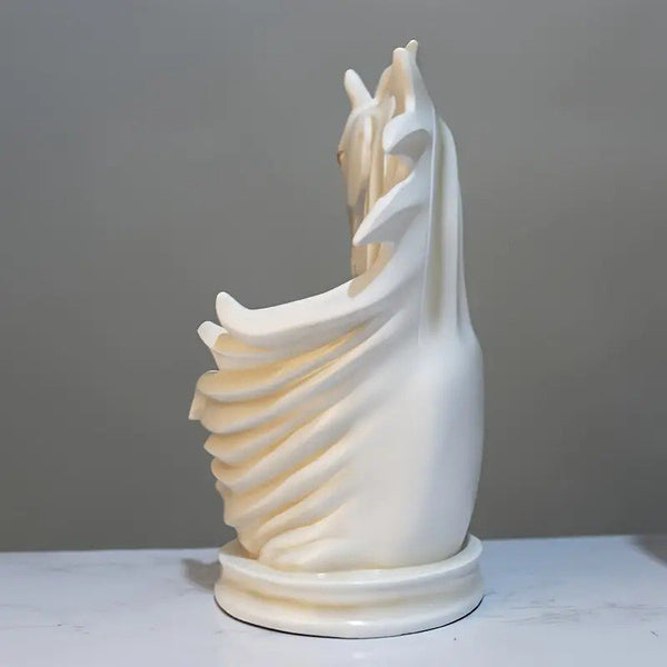 Support de bouteille de vin Cheval en résine effet métallique