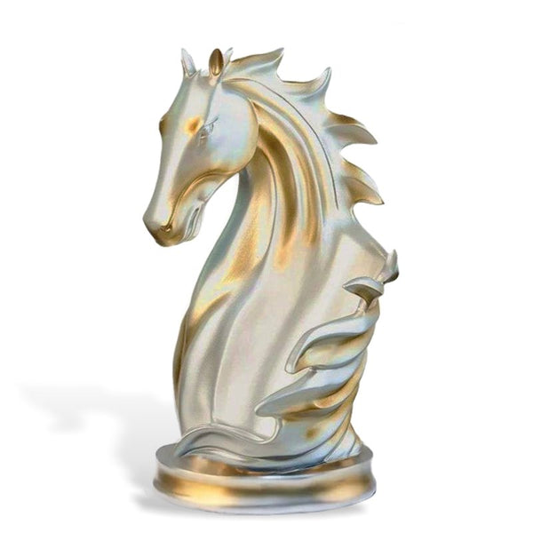Support de bouteille de vin Cheval en résine effet métallique