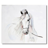 Tableau impression sur toile - Cheval blanc fond blanc - 120 x 80 cm