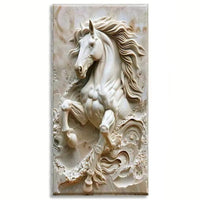 Tableau impression sur toile - Cheval effet de pierre sculptée