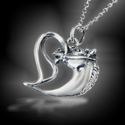Collier pendentif - Coeur Cheval - argent massif