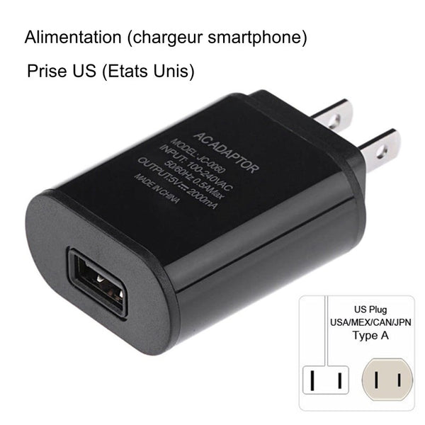Alimentation Chargeur smartphone USB_US