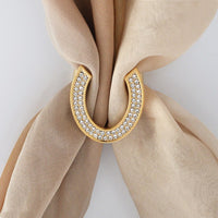 Bague anneau de foulard - motif Fer à cheval et zircons