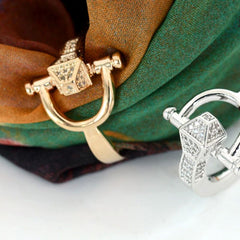 Bague anneau de foulard - motif mors et brillants