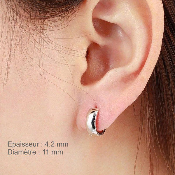 Boucles d'oreilles anneau - argent massif