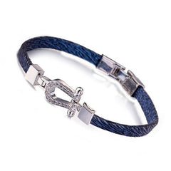 Bracelet cuir Motif Lyre Fer à cheval