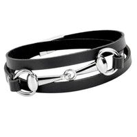 Bracelet lanière cuir et Mors de cheval