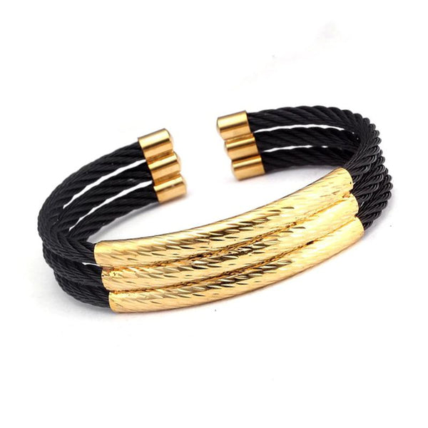 Bracelet mode femme cables d'acier Noir ou argent