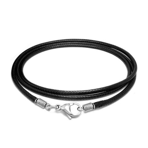 Bracelet ou collier Cuir tressé Noir - multi-tailles
