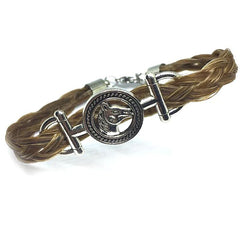 Bracelet crins de cheval - Mors écusson cheval