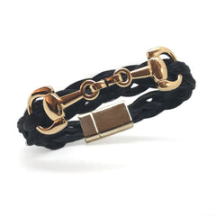 Bracelet crins de cheval Motif mors Fermoir magnétique