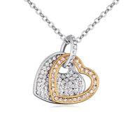 Collier pendentif - L'alliance de deux Coeurs plaqués aux deux Ors