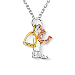 Collier pendentif - Motifs Equestres aux 3 Ors