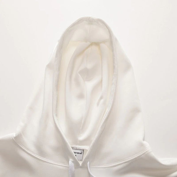 Sweat-shirt à capuche - Impression Cheval blanc fond noir