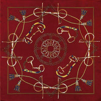 Foulard bandana pure Soie - Impression  mors de cheval - Elegance & design