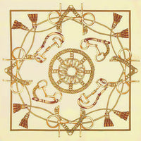 Foulard bandana pure Soie - Impression  mors de cheval - Elegance & design