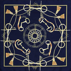 Foulard bandana pure Soie - Impression  mors de cheval - Elegance & design