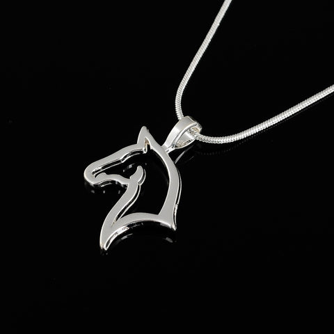 Collier pendentif - tête de cheval argent