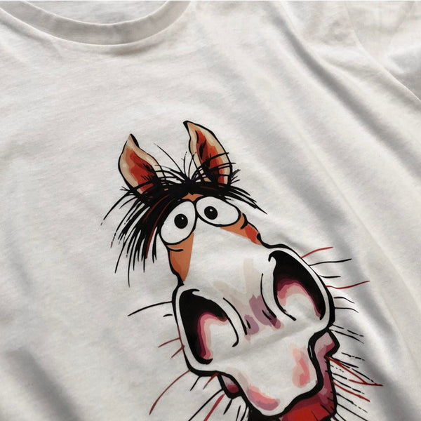T-Shirt - imprimé cheval drôle dessin BD humour (2)