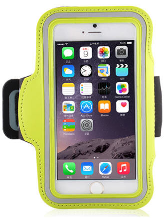 Brassard de Sport avec Poche Écouteur Rep iPhone Médoc Couleur Vert(Jusqu'à  6,7 )