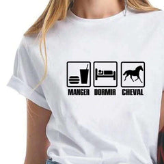 T-Shirt - Imprimé humoristique - Eat Sleep Horse