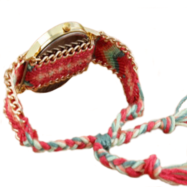 Montre Quartz - Cadran Cheval - Bracelet Brésilien tressé