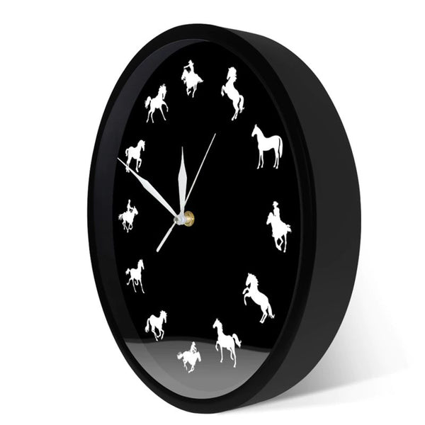 Montre horloge murale déco chevaux