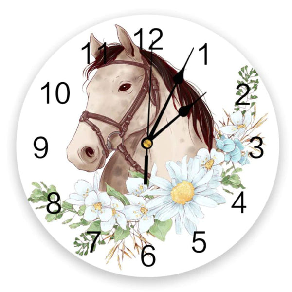 Montre horloge murale déco chevaux