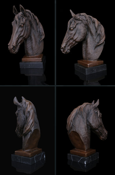 Objet déco Oeuvre d'art Tête de cheval travaillée bronze_