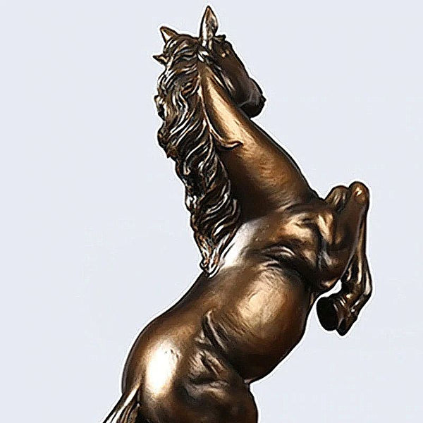Objet déco Statuette Cheval debout en résine effet pierre ou bronze