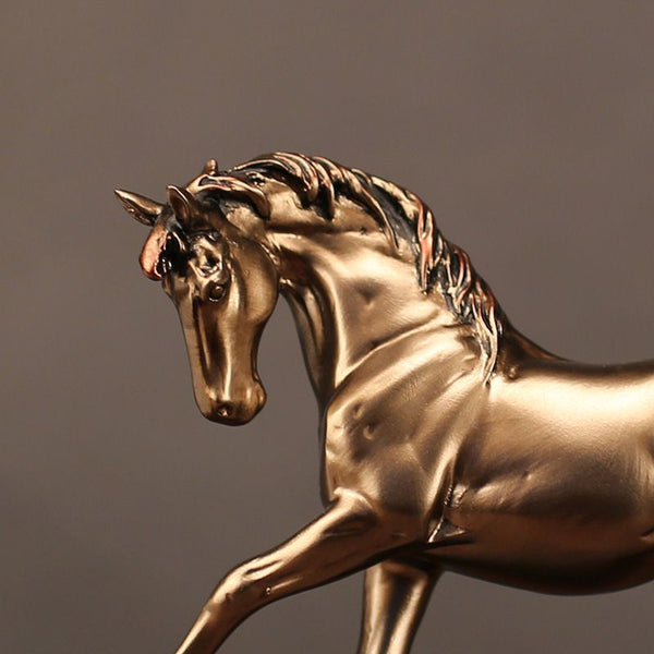 Objet déco Statuette Cheval en résine effet bronze