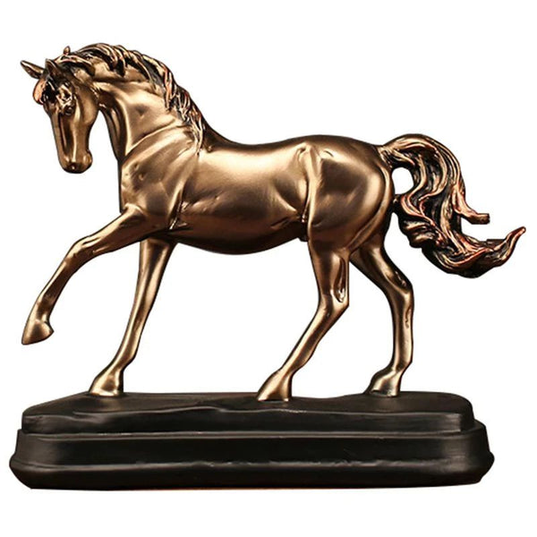Objet déco Statuette Cheval en résine effet bronze ou argent