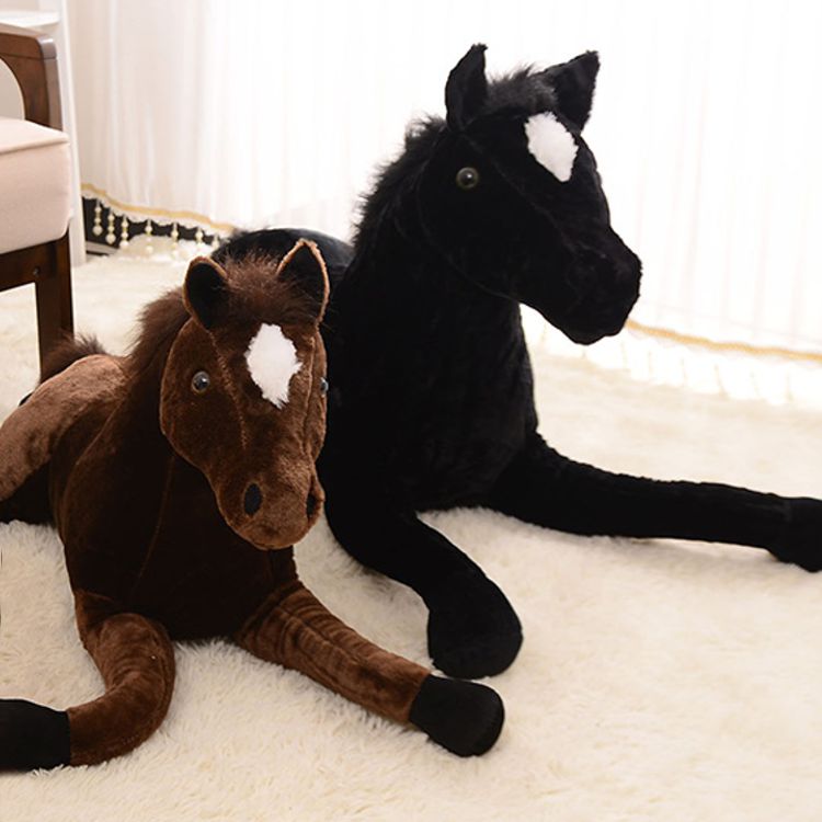 Peluche enfant cheval marron 28 cm Eco-friendly - 20383