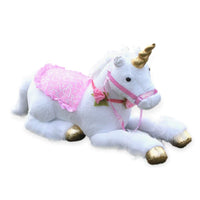 Peluche Licorne blanc et rose grand modèle 90 cm