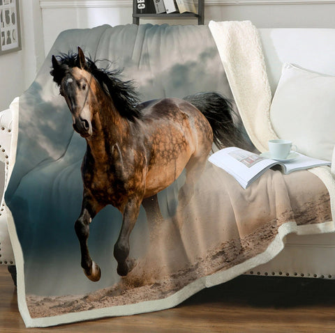 Plaid polaire Couverture imprimée cheval tacheté pour canapé ou lit