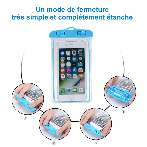 Pochette transparente étanche Waterproof pour smartphones toutes tailles
