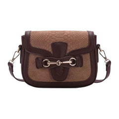 Sac Sacoche bandoulière à rabat Boucle mors de cheval - Daim gaufré