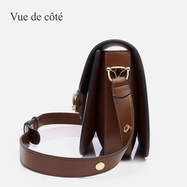 Sac Sacoche bandoulière à rabat Boucle mors de cheval - Cuir véritable
