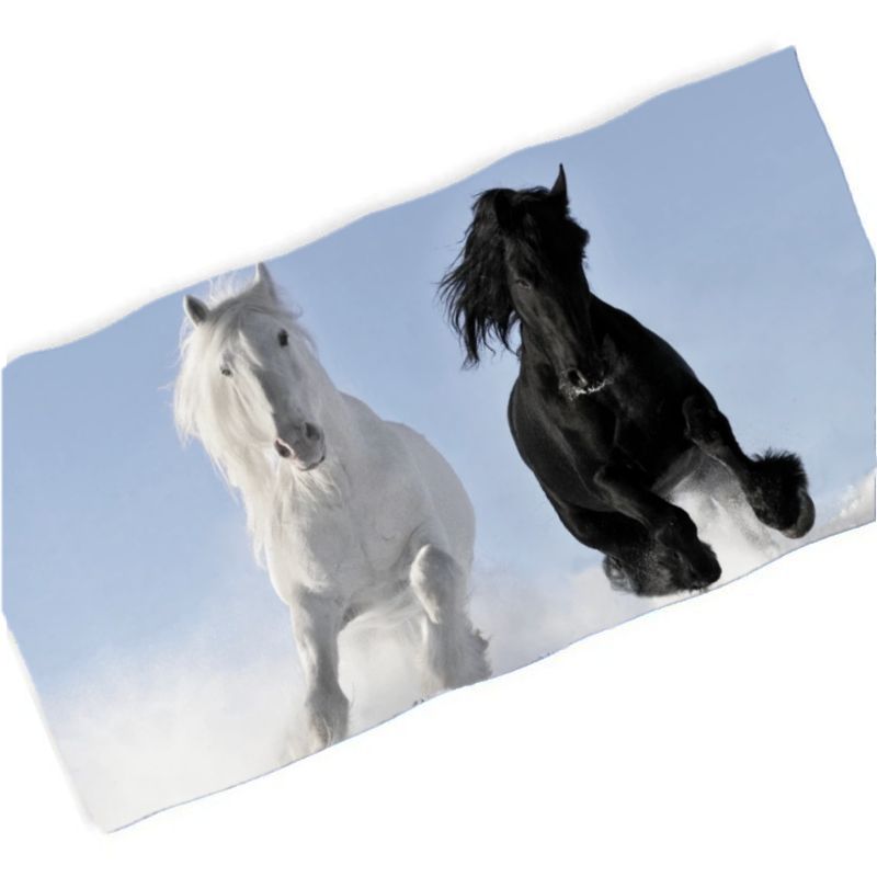 Serviettes drap de plage 75 x 150 cm imprimé de chevaux au galop