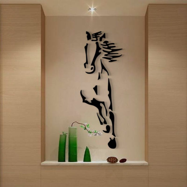 Sticker mural Déco cheval PVC miroir semi-rigide