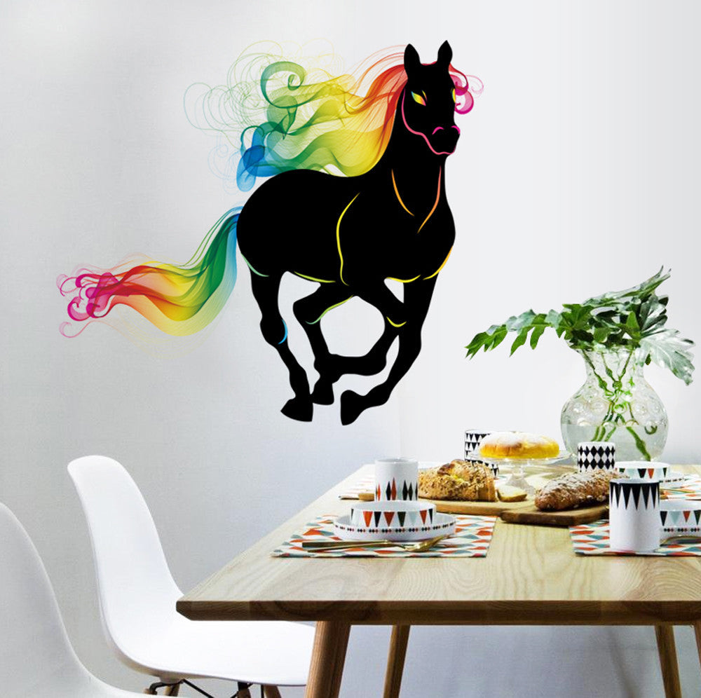 Sticker mural origami cheval - Zwart, Stickers muraux salon, stickers  muraux, Mur