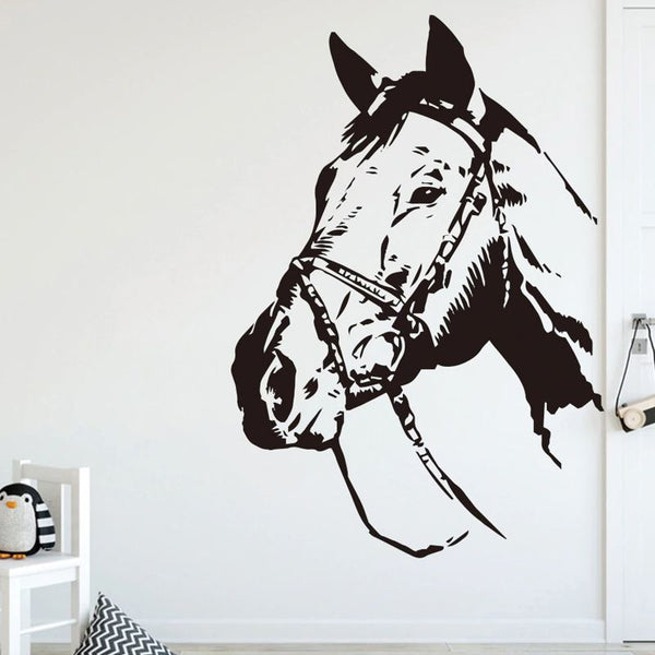 Sticker mural Déco cheval renes