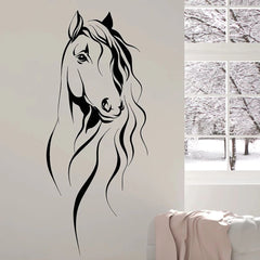 Sticker mural Déco Cheval buste longue crinière