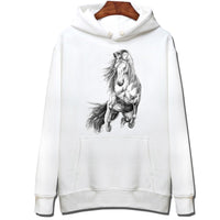 Sweat-shirt avec ou sans capuche - Impression Cheval artistique-6