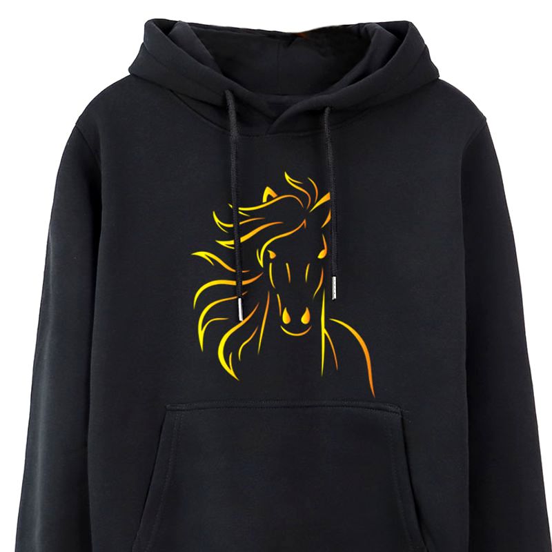Sweat-shirt avec ou sans capuche - Impression Cheval couleur